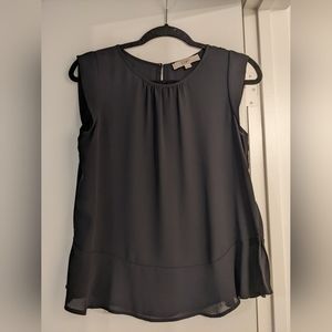 LOFT Black Cap Sleeve Blouse